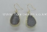 NGE46 15*20mm - 16*22mm teardrop druzy agate earrings