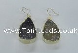 NGE47 20*28mm - 22*30mm teardrop druzy agate earrings