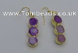 NGE5043 10*30mm - 10*32mm druzy agate gemstone earrings wholesale