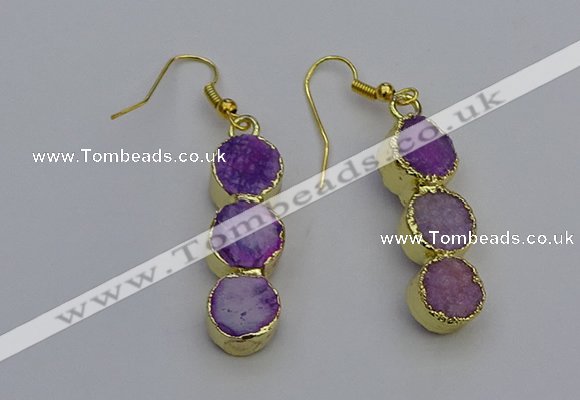 NGE5043 10*30mm - 10*32mm druzy agate gemstone earrings wholesale