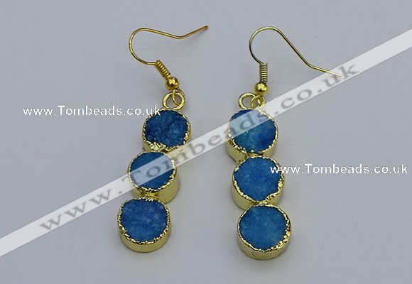 NGE5045 10*30mm - 10*32mm druzy agate gemstone earrings wholesale