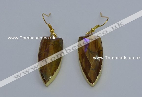 NGE5064 12*35mm - 15*40mm arrowhead yellow tiger eye pendants