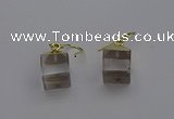 NGE5080 10*15mm cube white crystal gemstone earrings wholesale