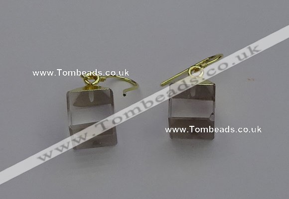 NGE5080 10*15mm cube white crystal gemstone earrings wholesale