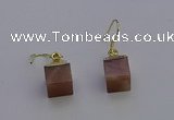 NGE5094 10*15mm cube moonstone gemstone earrings wholesale