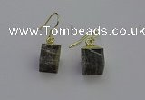 NGE5096 10*15mm cube labradorite gemstone earrings wholesale