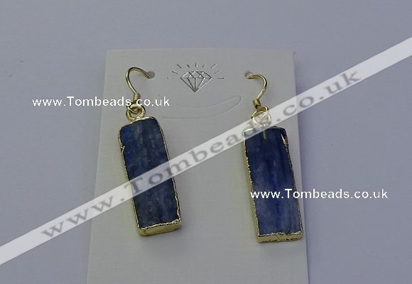 NGE5102 9*25mm rectangle blue kyanite earrings wholesale