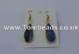 NGE5104 12*25mm flat teardrop blue kyanite earrings wholesale