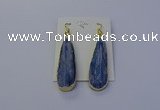 NGE5105 13*40mm flat teardrop blue kyanite earrings wholesale