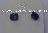 NGE5107 6*10mm nuggets blue kyanite earrings wholesale