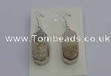 NGE5120 10*22mm - 12*25mm freeform plated druzy quartz earrings