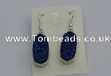 NGE5125 10*22mm - 12*25mm freeform plated druzy quartz earrings