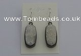 NGE5140 10*22mm - 12*25mm freeform plated druzy quartz earrings