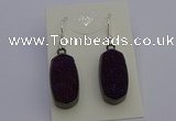 NGE5145 10*22mm - 12*25mm freeform plated druzy quartz earrings