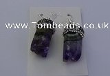 NGE5150 12*20mm - 10*25mm freeform amethyst earrings wholesale