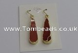 NGE5171 10*28mm - 10*30mm flat teardrop mookaite earrings