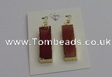 NGE5173 10*28mm - 10*30mm rectangle mookaite earrings