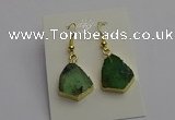 NGE5175 15*20mm australia chrysoprase earrings wholesale