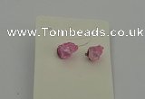 NGE5182 5*8mm - 6*10mm nuggets plated druzy quartz earrings