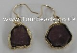 NGE52 10*12mm - 13*15mm freeform tourmaline gemstone earrings