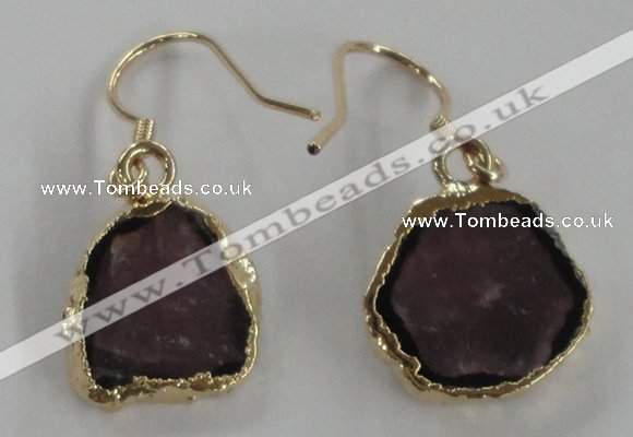 NGE52 10*12mm - 13*15mm freeform tourmaline gemstone earrings