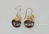 NGE56 12*16mm - 13*18mm ammonite gemstone earrings wholesale