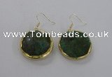 NGE59 30mm flat round agate gemstone earrings wholesale