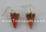 NGE61 14*20mm - 15*22mm cone agate gemstone earrings wholesale