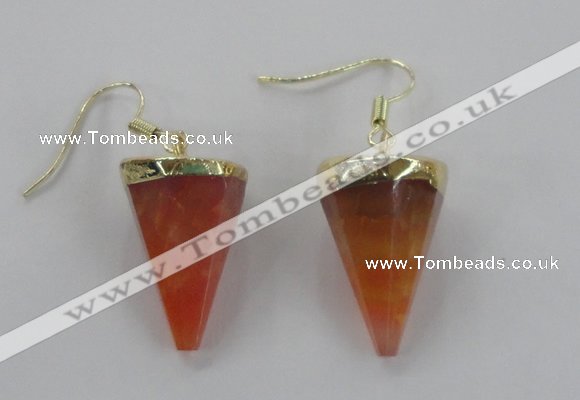 NGE61 14*20mm - 15*22mm cone agate gemstone earrings wholesale