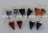 NGE66 14*20mm - 15*22mm cone agate gemstone earrings wholesale