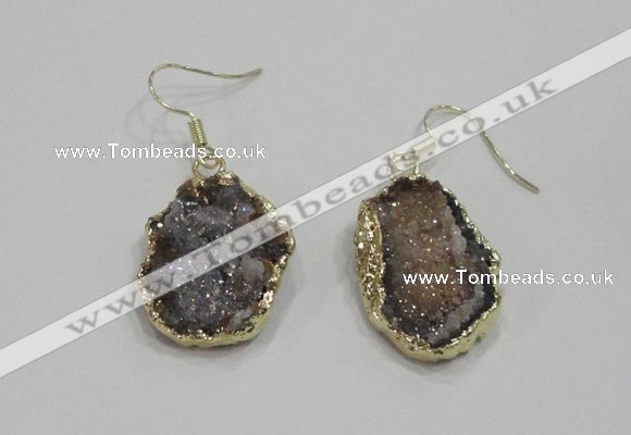 NGE80 18*25mm - 20*25mm freeform druzy agate gemstone earrings