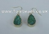 NGE83 13*18mm teardrop druzy agate gemstone earrings wholesale