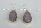 NGE95 20*30mm teardrop druzy agate gemstone earrings wholesale