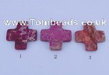 NGP03 5PCS 45*45mm cross dyed imperial jasper pendants wholesale