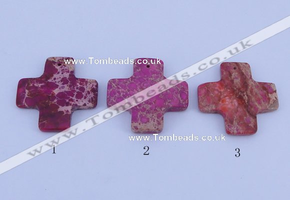 NGP03 5PCS 45*45mm cross dyed imperial jasper pendants wholesale