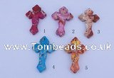 NGP04 5PCS 38*60mm cross dyed imperial jasper pendants wholesale