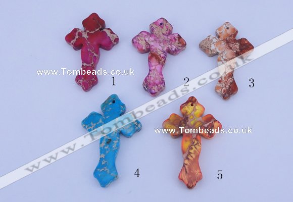 NGP04 5PCS 38*60mm cross dyed imperial jasper pendants wholesale