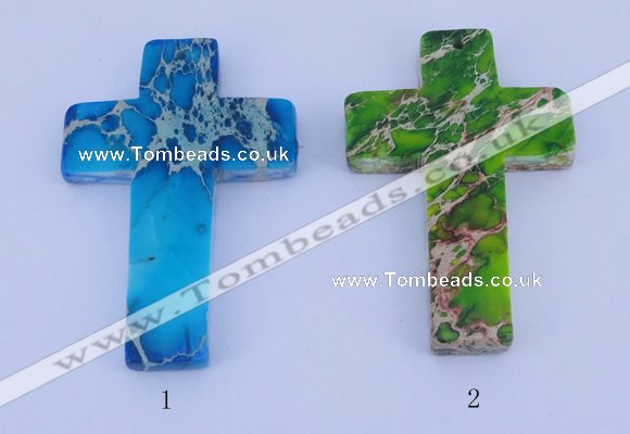 NGP05 5PCS 40*60mm cross dyed imperial jasper pendants wholesale