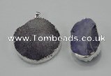 NGP1009 25*35mm - 35*45mm freeform druzy agate beads pendant