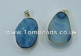 NGP1021 25*35mm - 35*45mm freeform druzy agate beads pendant