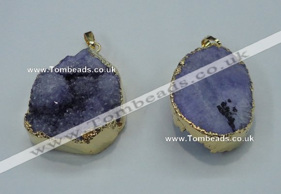 NGP1029 25*35mm - 35*45mm freeform druzy agate beads pendant