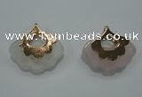 NGP1070 8*25*28mm rose quartz pendants with brass setting