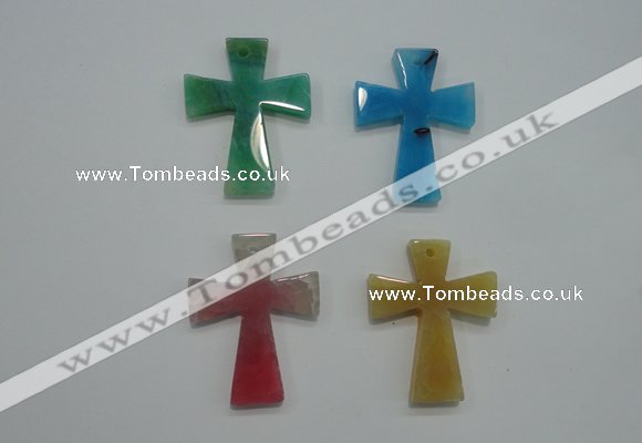 NGP1080 32*42mm cross agate gemstone pendants wholesale