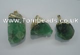 NGP1088 20*30mm - 25*50mm nuggets green fluorite pendants