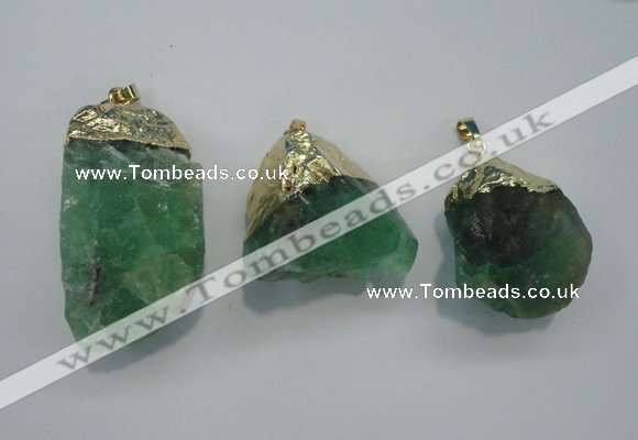 NGP1088 20*30mm - 25*50mm nuggets green fluorite pendants