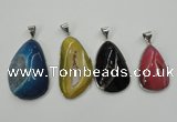 NGP1098 25*30 - 30*45mm freeform druzy agate pendants with brass setting