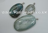 NGP1100 30*40 - 50*70mm freeform druzy agate pendants with brass setting