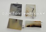 NGP1153 25*35mm - 40*50mm freeform agate pendants with brass setting