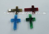 NGP1216 35*55mm cross agate gemstone pendants wholesale