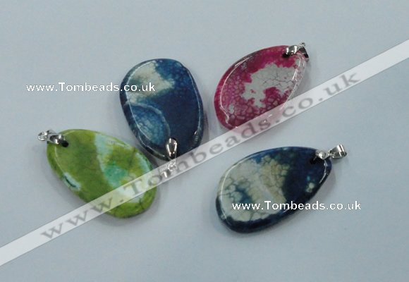 NGP1228 30*45mm - 35*50mm freeform agate pendants with brass setting